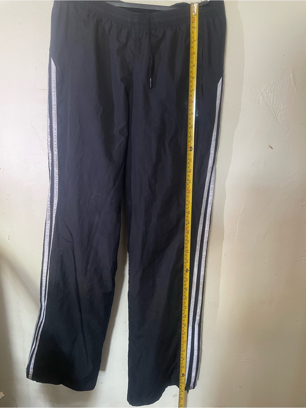 adidas Black Track Pants with White Side Stripes